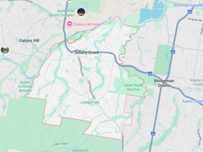 Albany Creek map